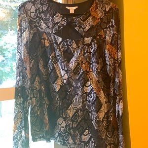 Snakeskin silk top size small
